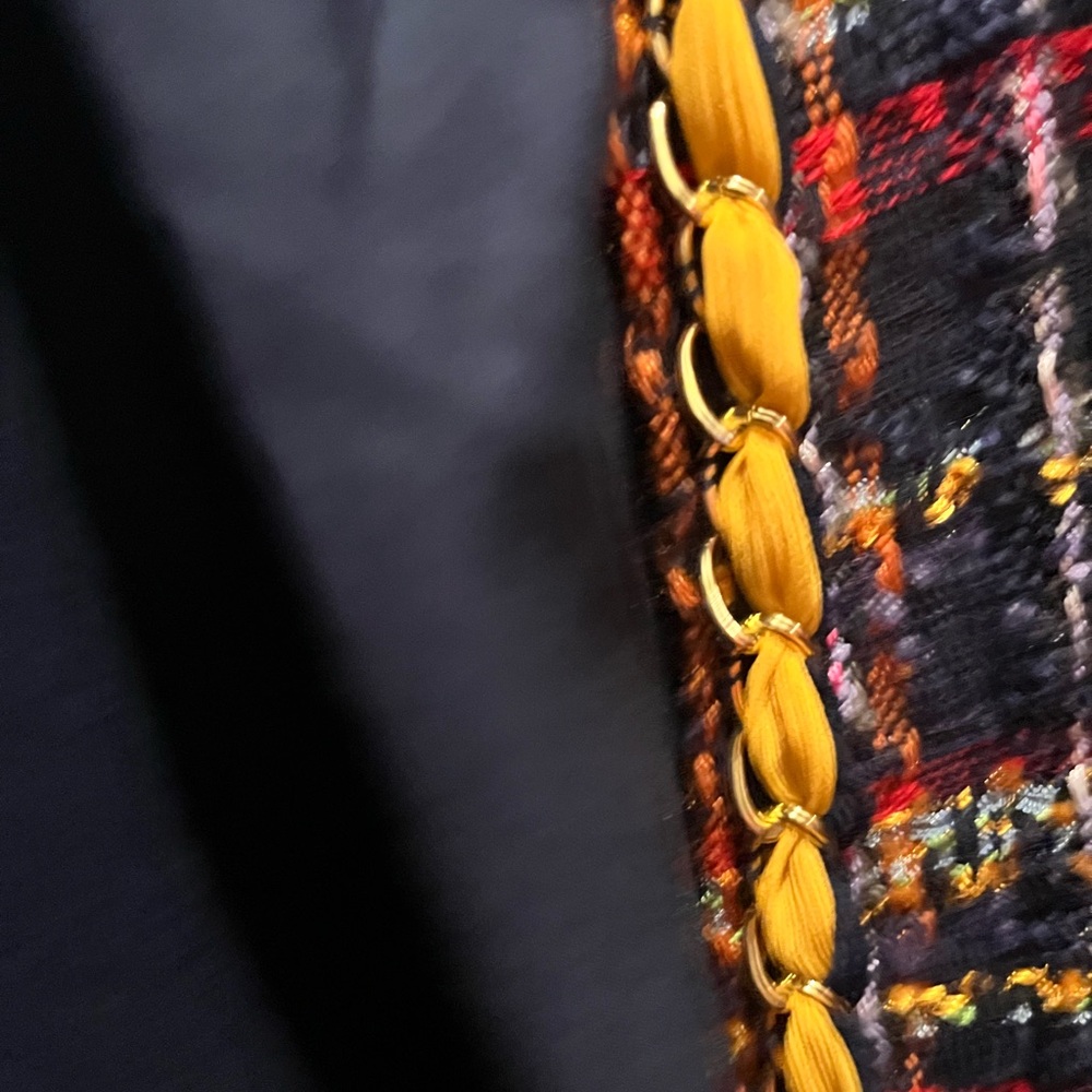 Chico's Multicolor Tweed Blazer with Yellow Accents - Picture 6 of 7